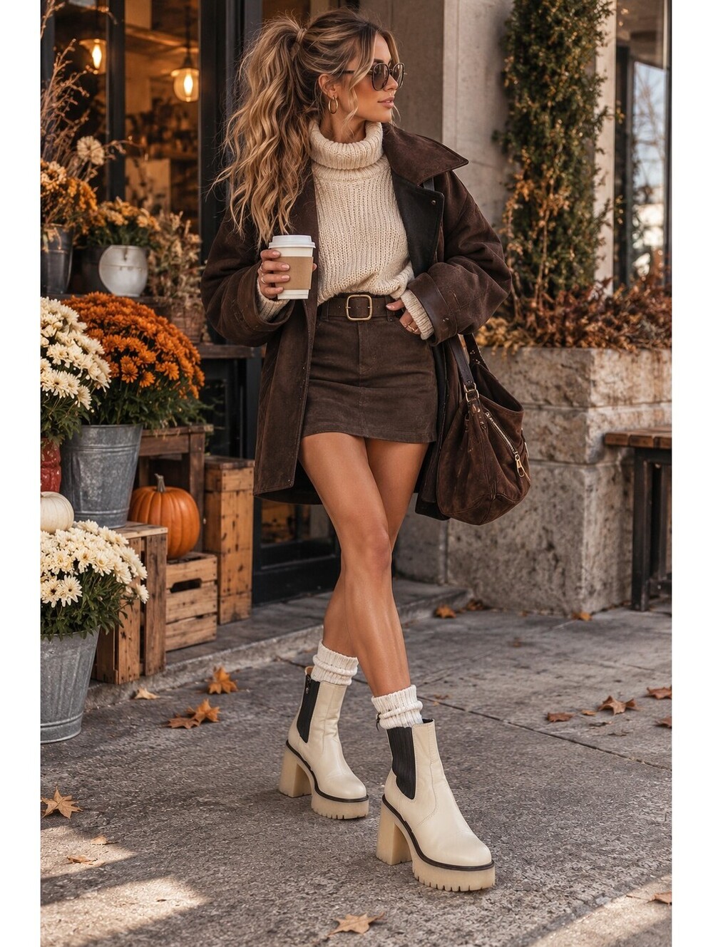 Free People James Chelsea Boots Bone Leather Platform Block Heel EU 41